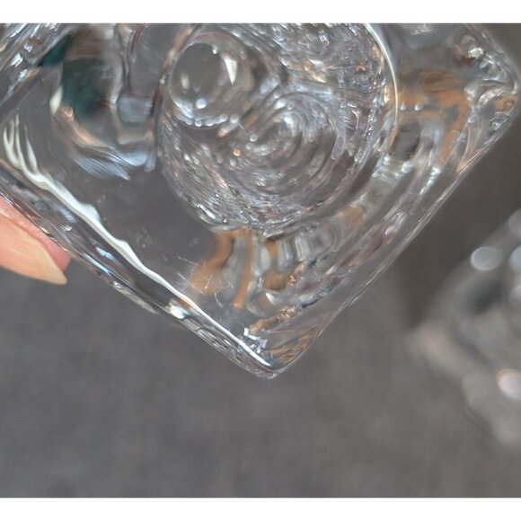 Pair of Riihimäki / Riihimäen "Rengas" Reversible Glass Candle Holders - Picture 5 of 7